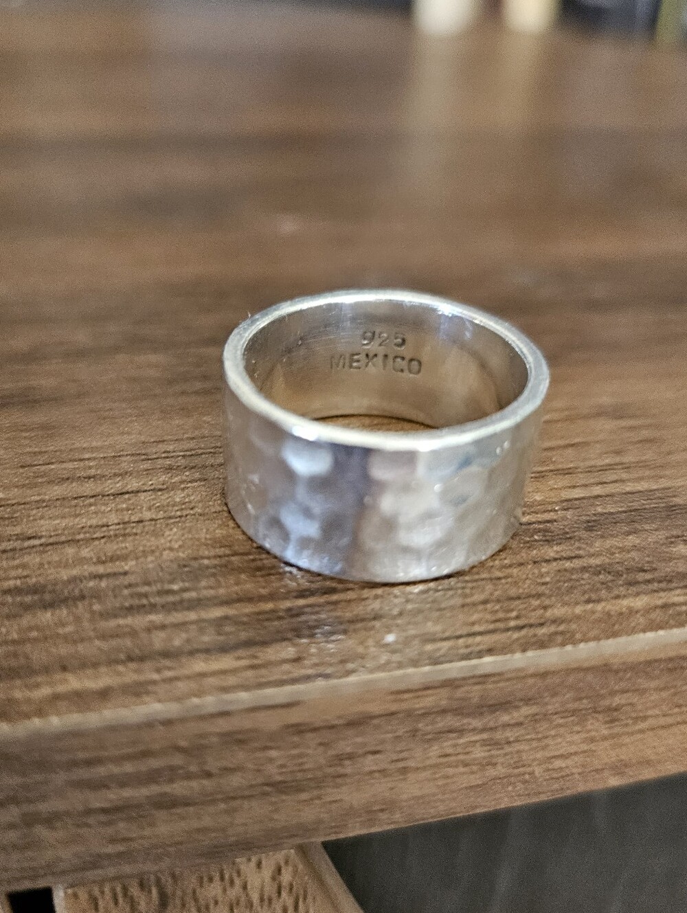 Vintage Sterling Silver Mexico Wide Band Ring 8